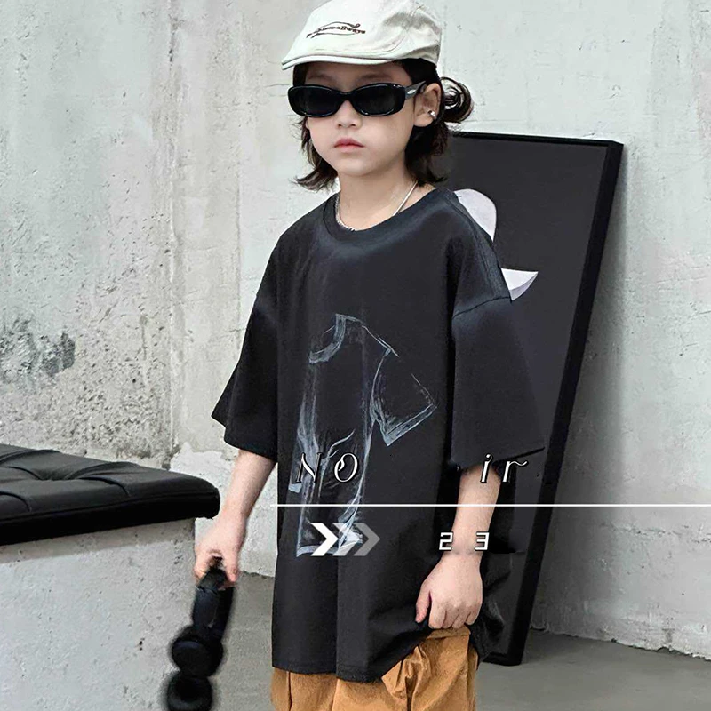 【潮】男童夏装短袖t恤8-16岁中大童洋气男孩衣服2025夏季25XT3019