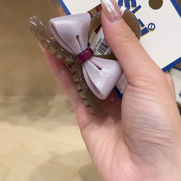 布艺铁合金紫色蝴蝶结半抓