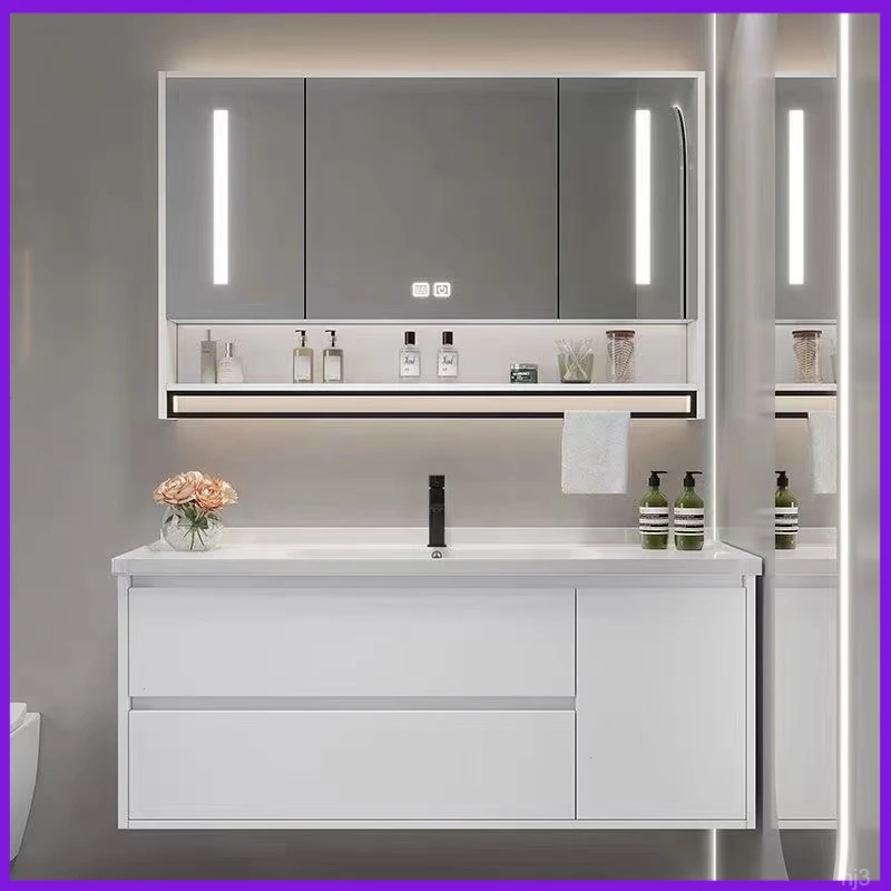 卫生间浴室柜组合陶瓷一体实木洗漱台超窄40/48cm宽洗手洗脸盆