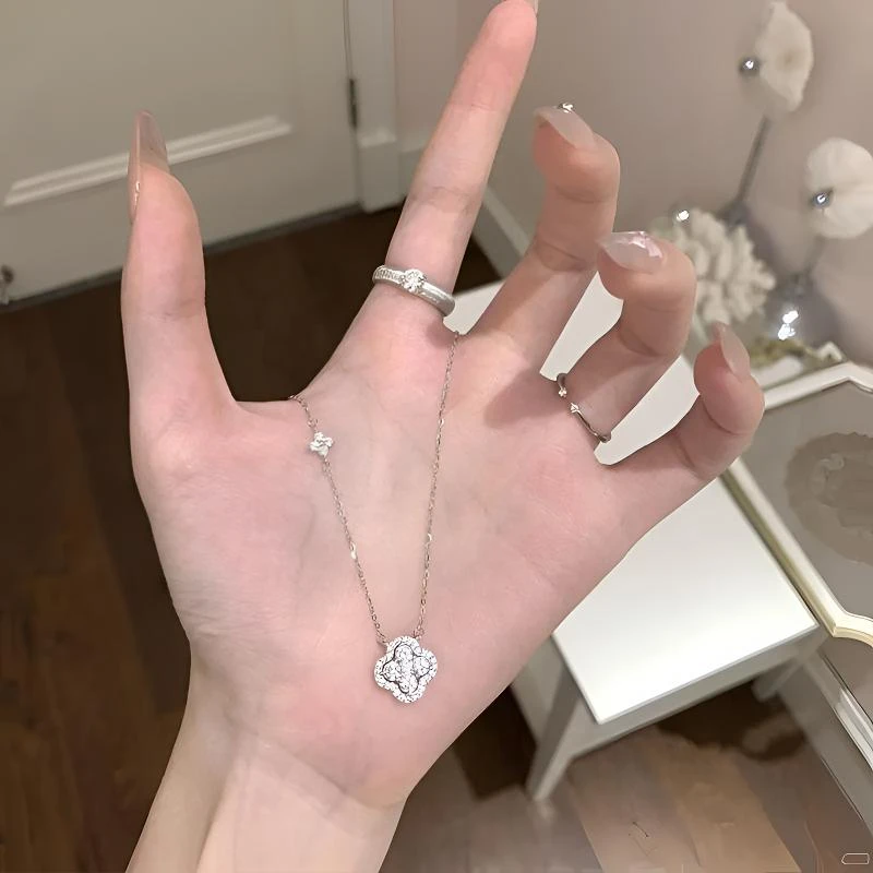 柯柒 钛钢项链 四叶草项链女轻奢小众设计感ins时尚百搭锁骨链