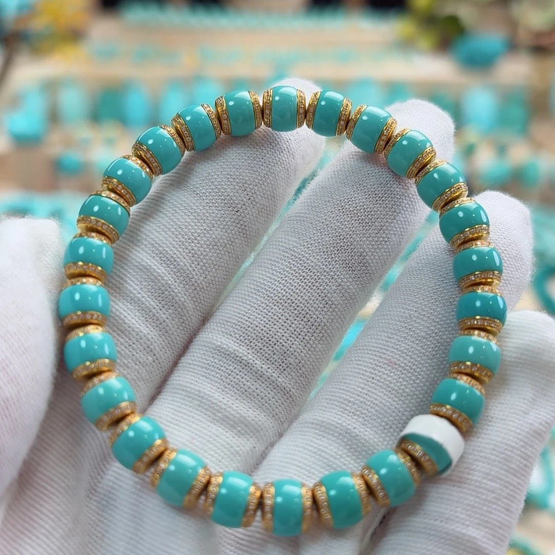 绿松石18K金镶嵌珠宝奇石