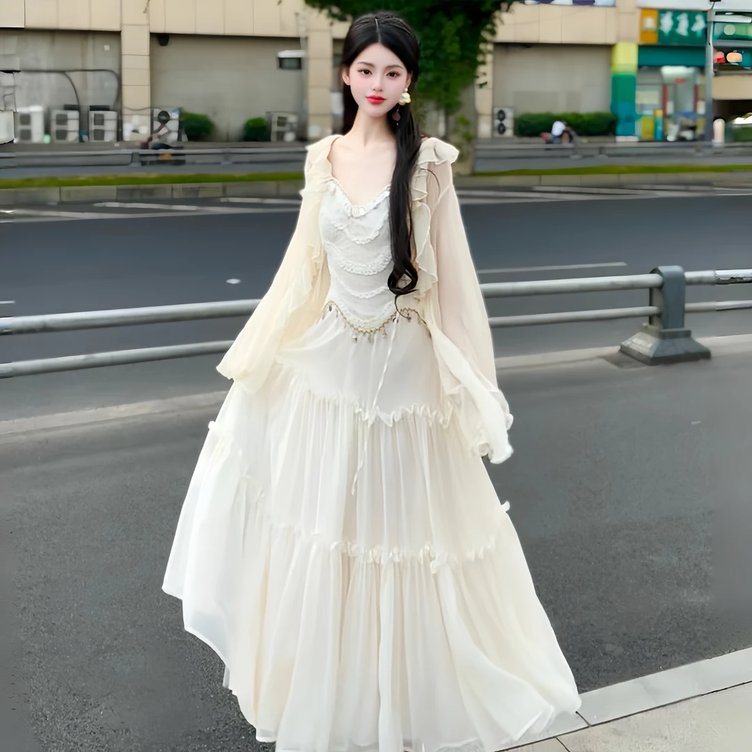 亚町家原创3316轻奢风显瘦女装连衣裙长款法式气质高贵优雅