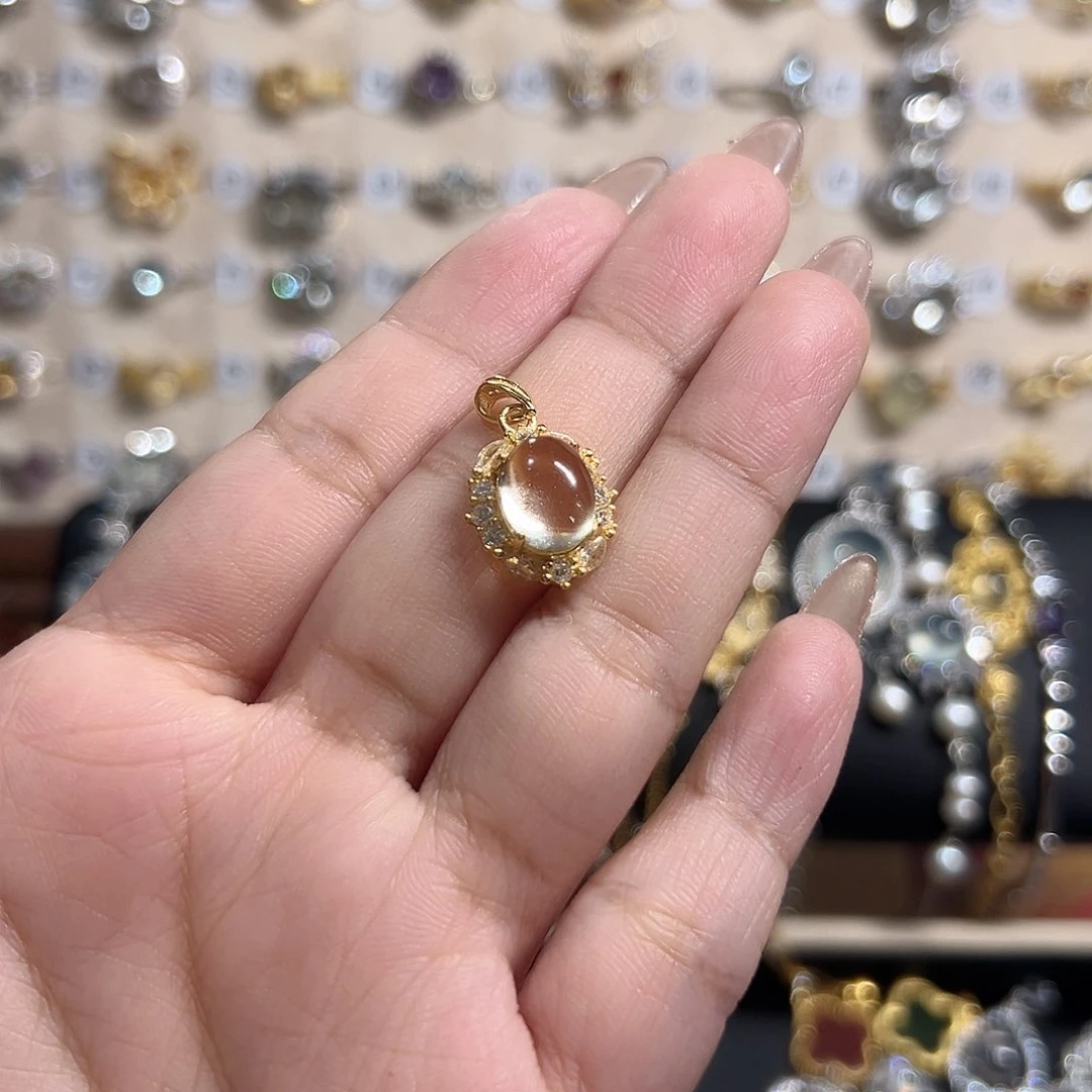 黄晶吊坠(赠链)银S925镶嵌