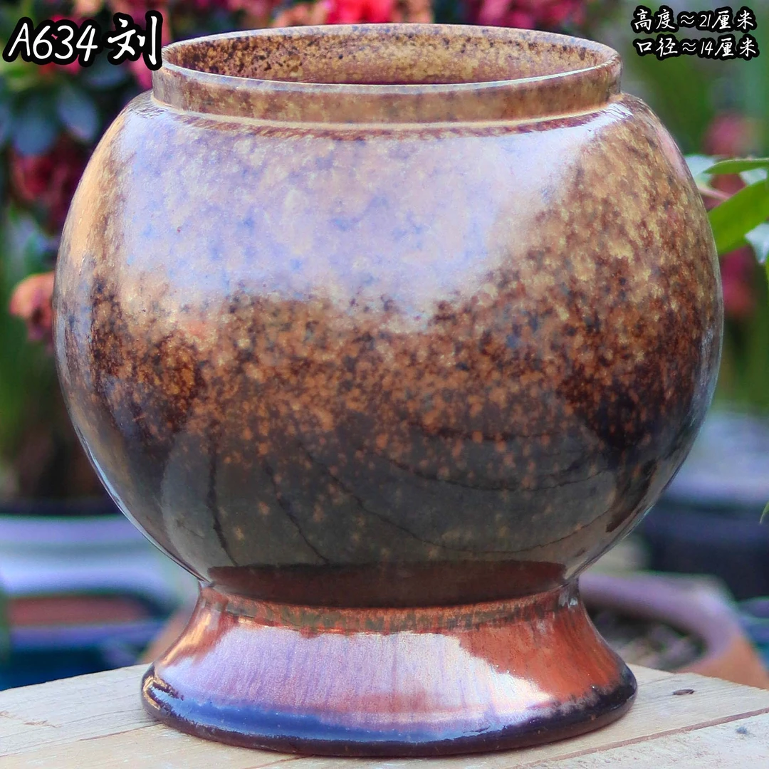 A634刘大号陶瓷花盆家用室内兰花盆栽绿植盆景透气陶罐老桩花盆