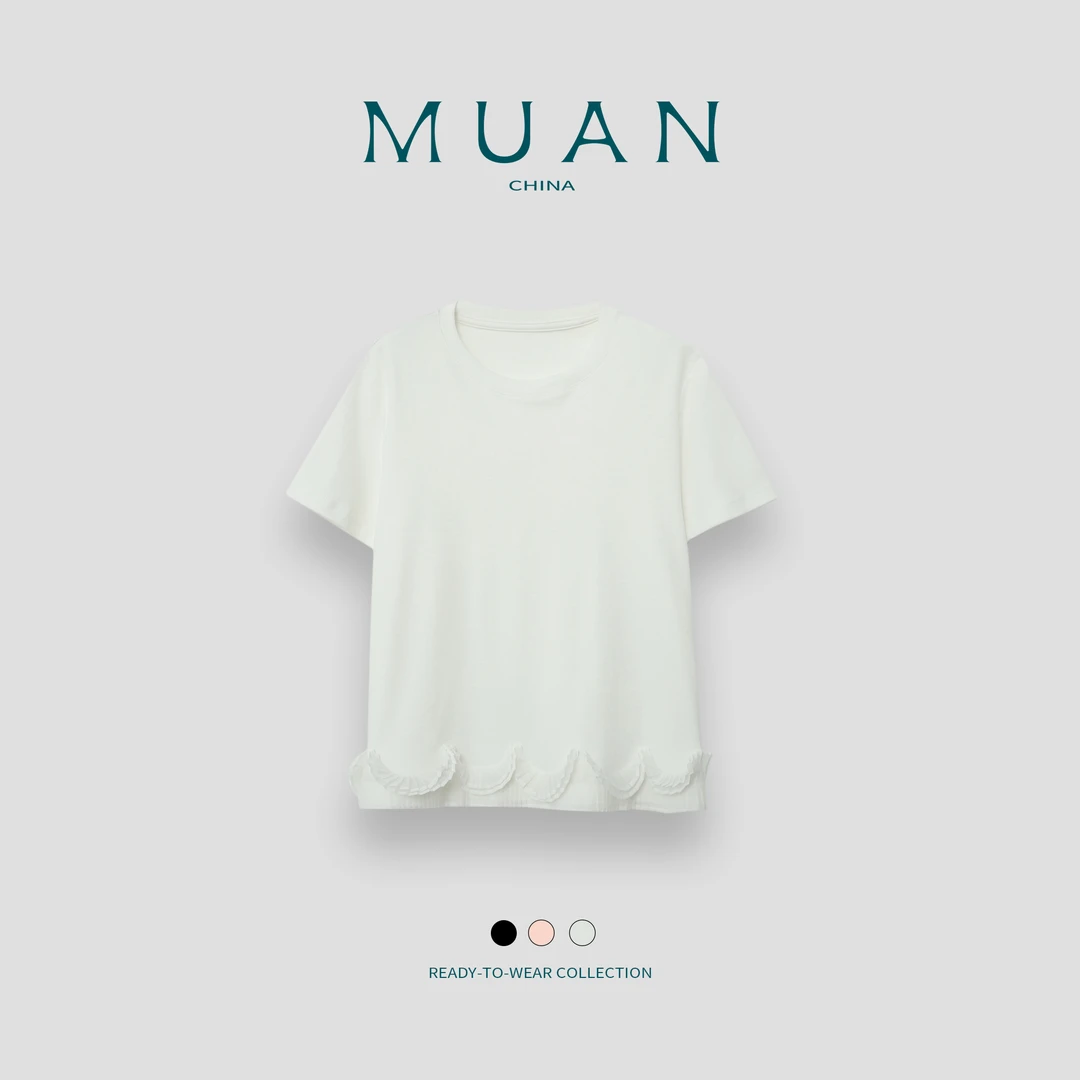 木岸MUAN：《欧若拉T》定制宽松欧若风简约百搭T恤上衣打底DG3-8974