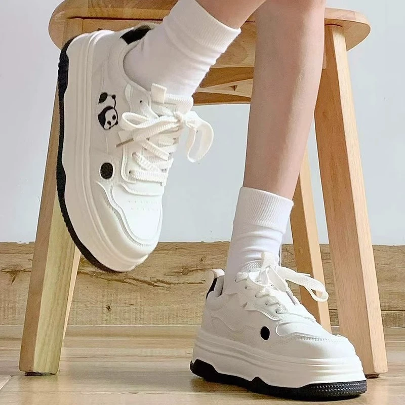 SENMA/森马二棉厚底小白鞋女板鞋鞋子女2025新款爆款熊猫女鞋百搭