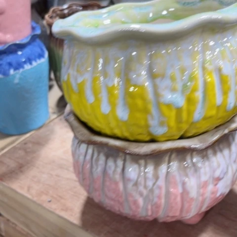 陶瓷新年快乐都是福利花盆满9包邮