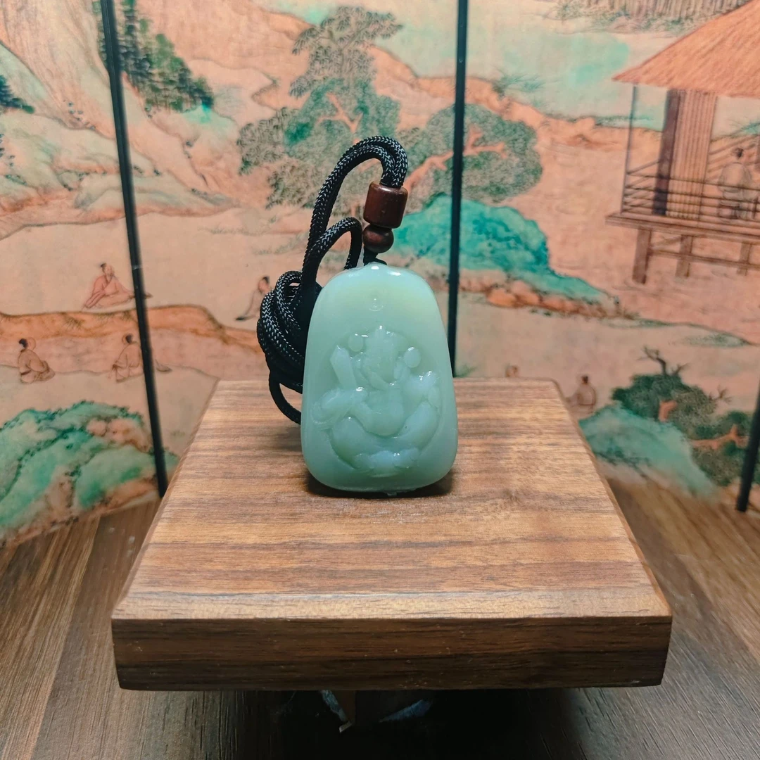 P和田玉财神吊坠0386