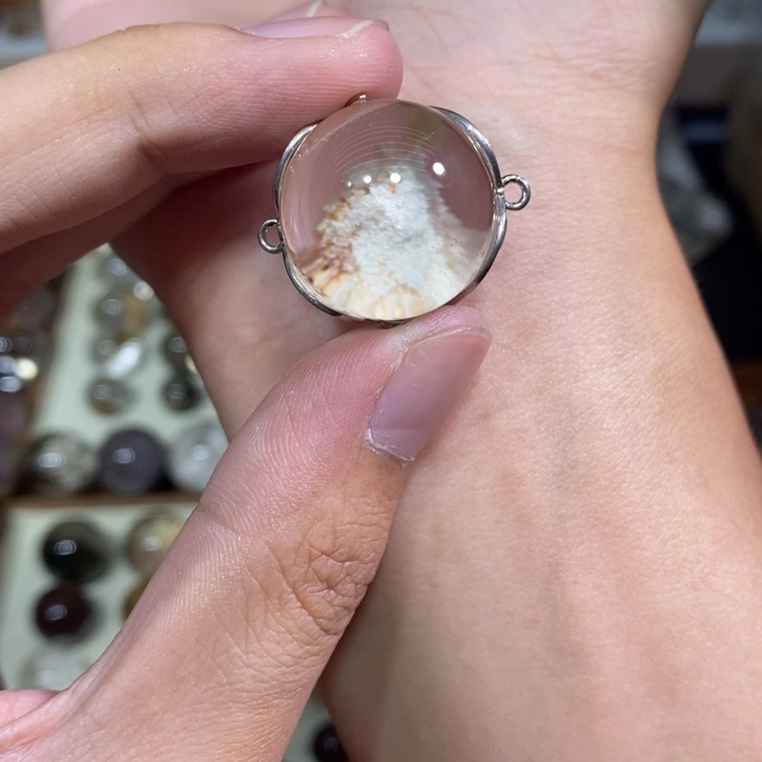 是***呀银S925镶嵌珠宝半成品水晶21.2m