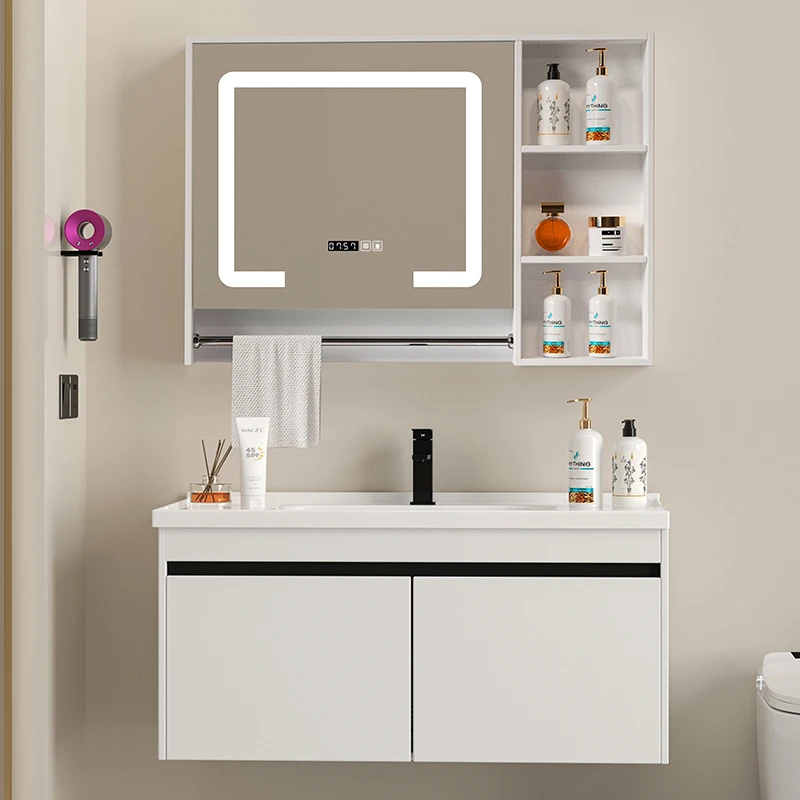 智能浴室柜陶瓷一体盆组合简约设计卫生间洗漱台洗手盆柜组合台盆