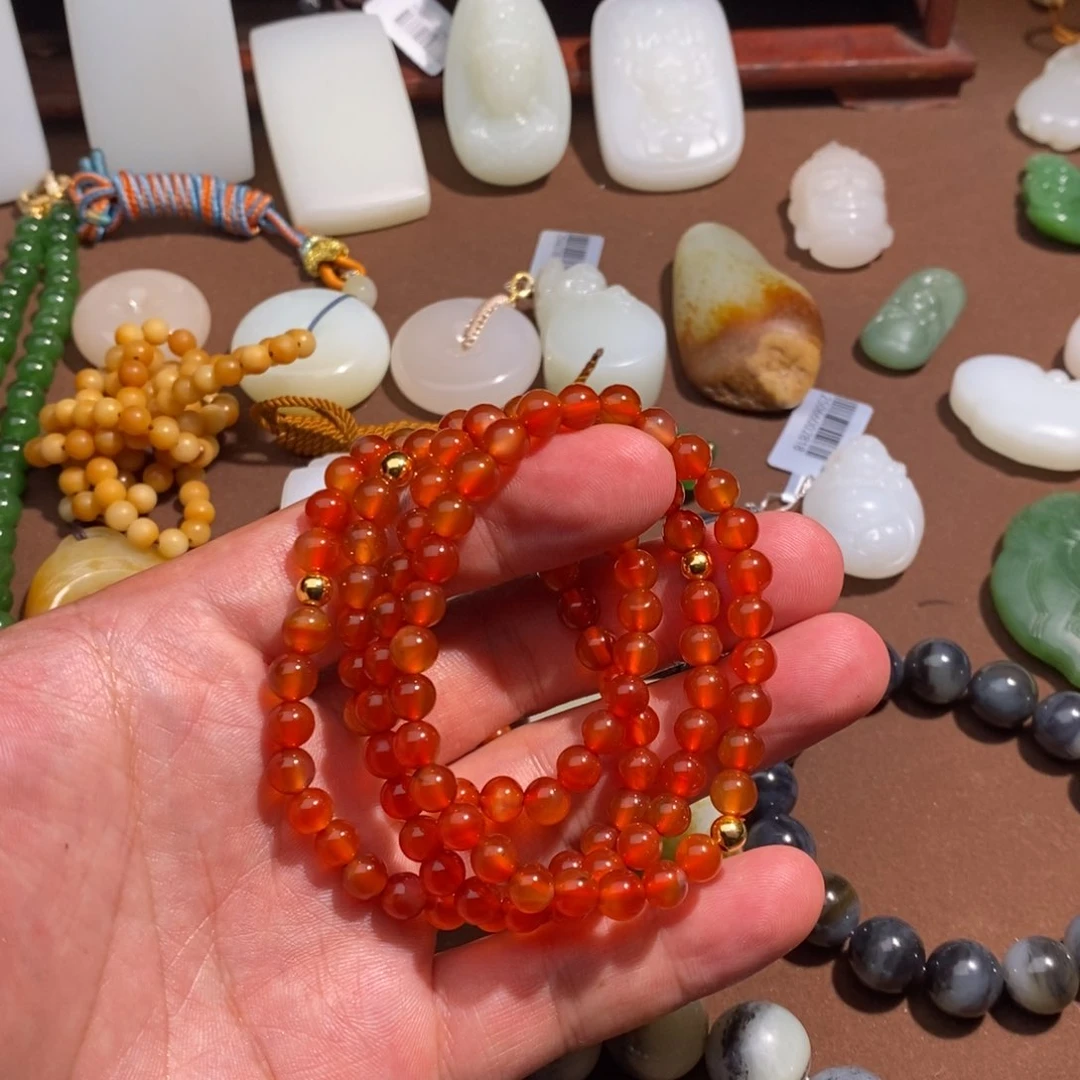 手链未镶嵌和田玉（糖玉）