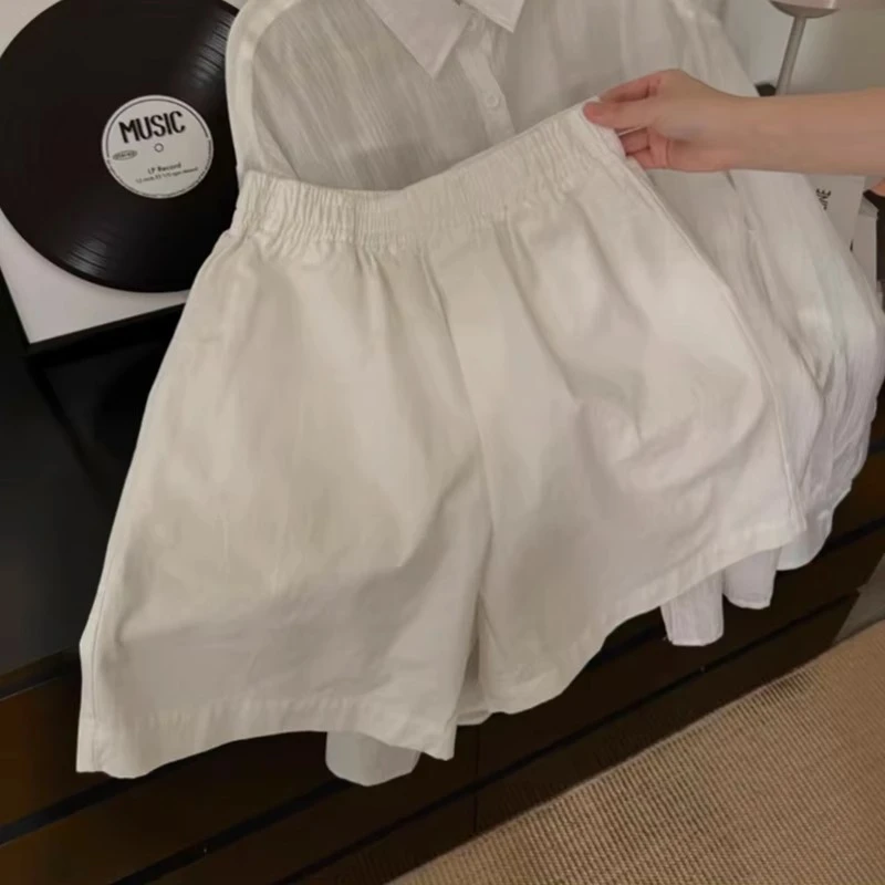 【纯棉-做过洗水-后期不缩水-夏天面料-实体品质】宽松a字短裤女