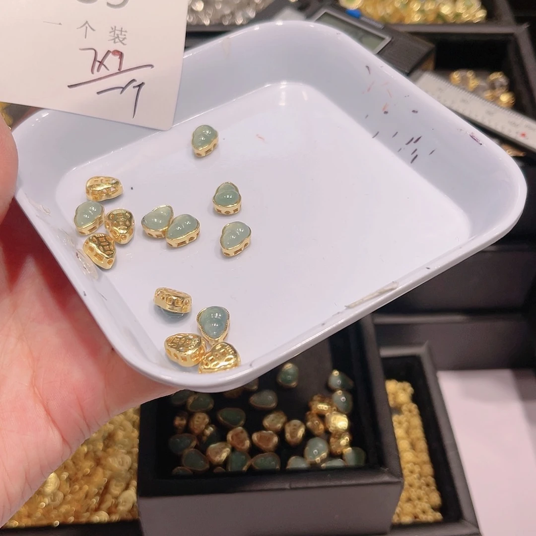 翡翠颈饰银S925镀金镶嵌39