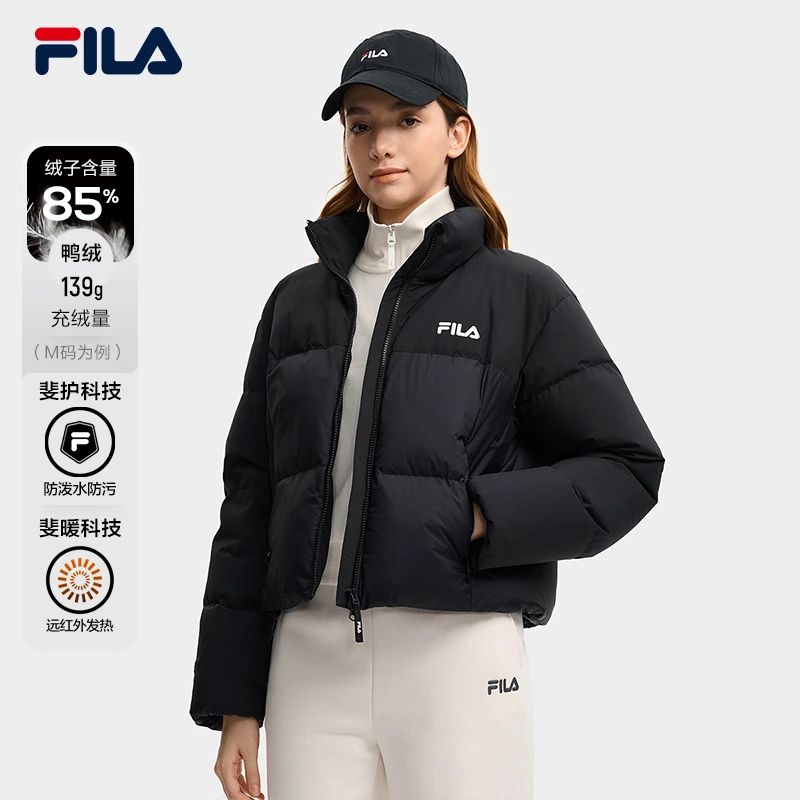 Fila/斐乐【发热保暖】冬季新品女士运动休闲短款羽绒服F11W549902F