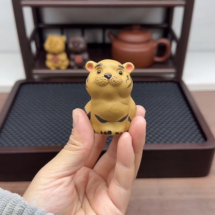 段泥茶案老虎茶宠