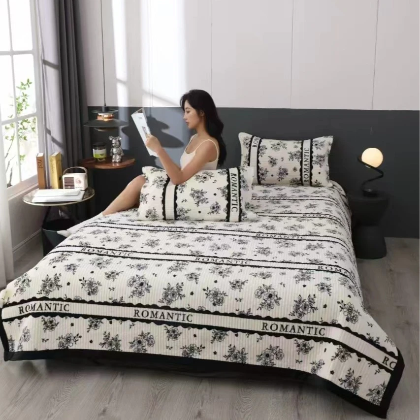 【年终大促】印花加绒床盖 多功能绗缝盖毯200*230cm