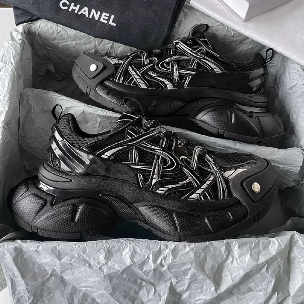 夏季潮流星星跑鞋高街男鞋透气老爹鞋百搭厚底增高女鞋情侣鞋