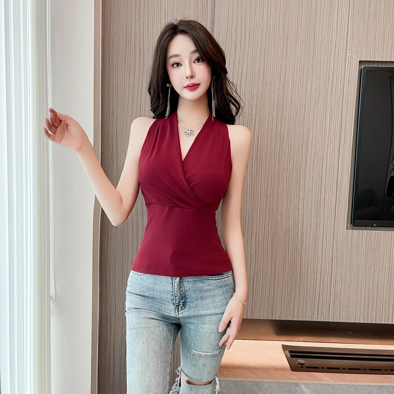 御姐穿搭气质无袖上衣美背背心女夏外穿2025新款辣妹性感收腰吊带