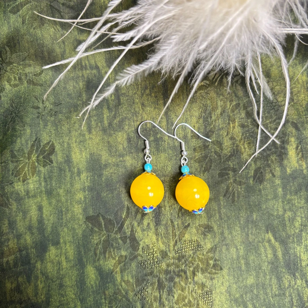 EZ0402波斯新蜜  耳坠耳环耳钩一对（925银）