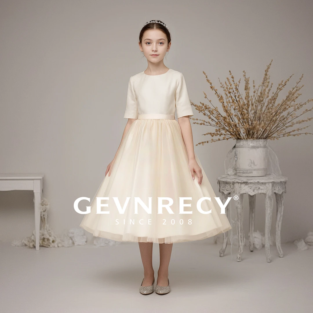 女童礼服高端轻奢小众气质儿童中袖生日公主裙女孩舞台钢琴演出服