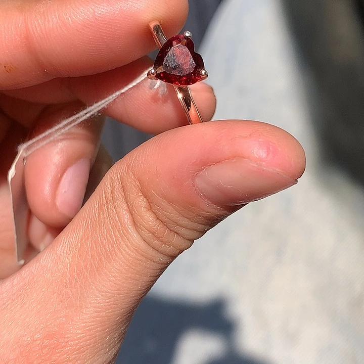 石榴石戒指银S925镶嵌