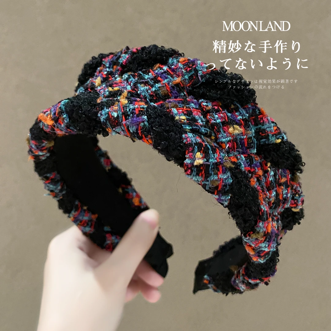 秋冬新款羊羔毛发箍高级感编织发卡宽边洗脸压发头箍发捆头饰发饰