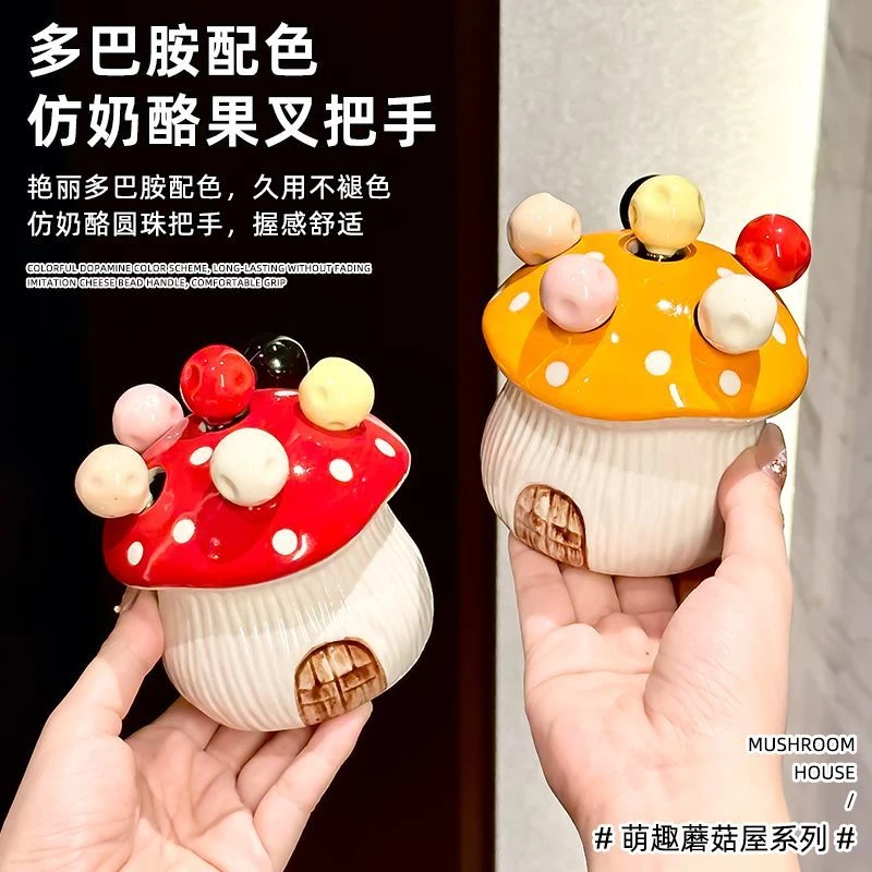 轻奢不锈钢水果叉子家用甜品叉子可爱水果叉儿童安全水果签叉