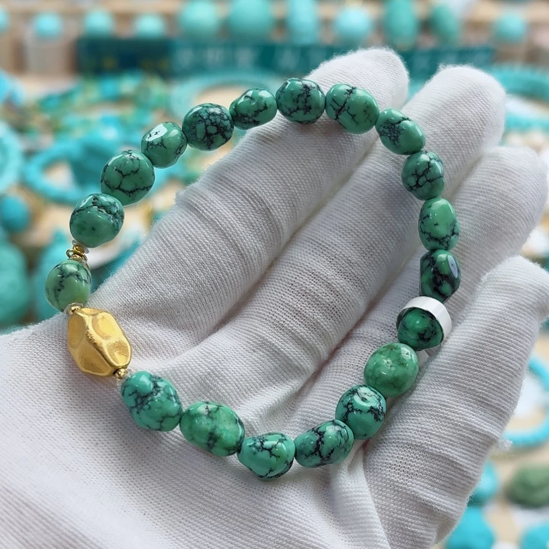 绿松石18K金镶嵌珠宝奇石