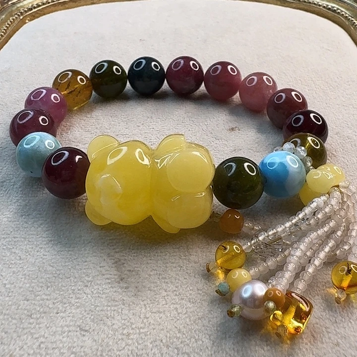 琥珀未镶嵌颈饰琥珀手串