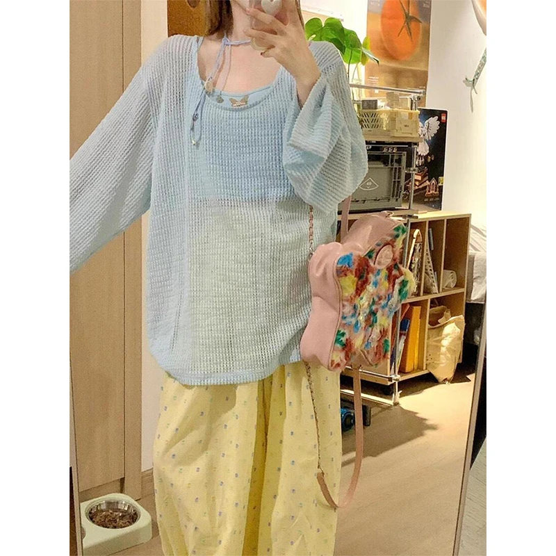 特大码女装甜美风显瘦款胖妹妹秋装女款爆款2025新款镂空针织衫女