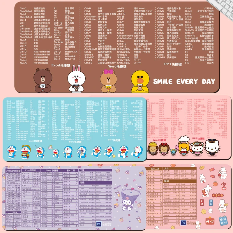 鼠标垫子超大快捷键大全办公桌垫电脑笔记本女生学习键盘垫书桌垫