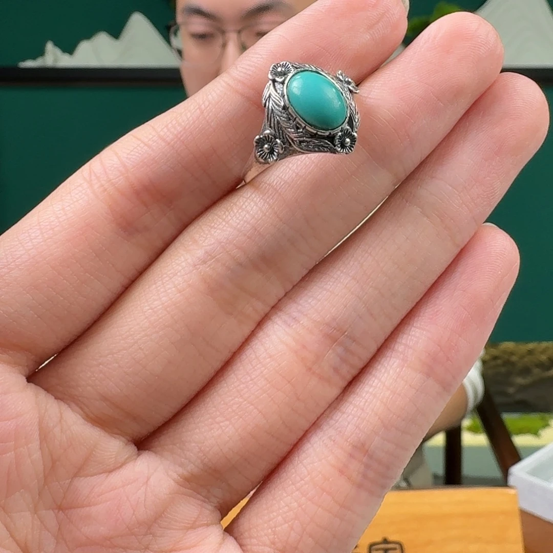 绿松石银S925镶嵌珠宝奇石12