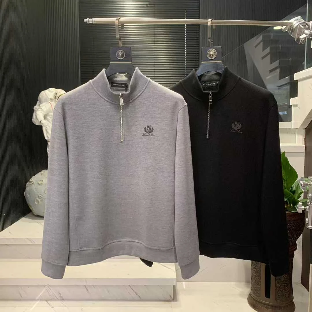 2329   新款男士高奢简约时尚休闲半拉链立领卫衣