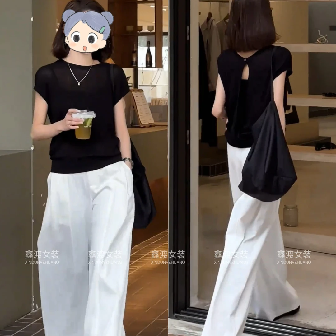 2025春夏新款时尚显瘦气质女士网红洋气两件套百搭款D6803