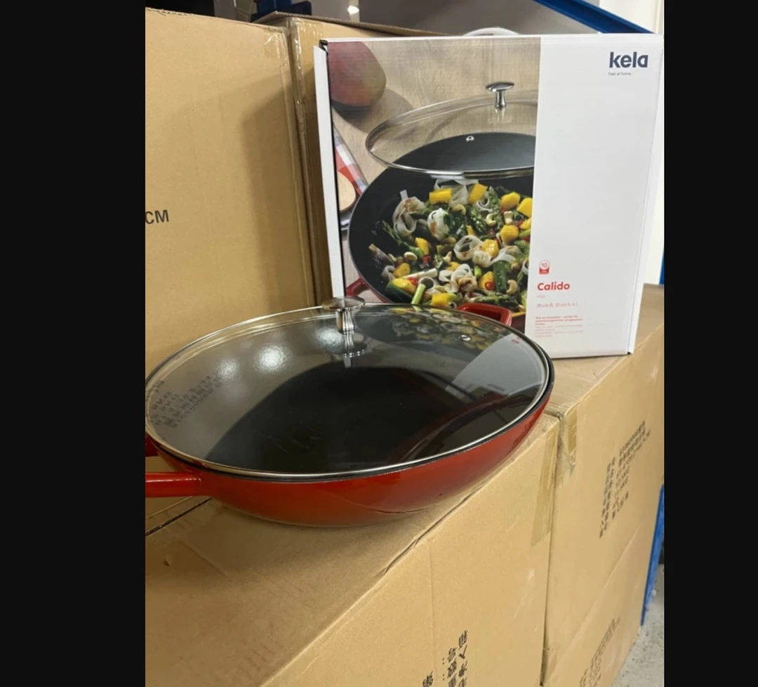 99新  kela珐琅铸铁中式煎炒锅多用锅（纯锅体尺寸36cm/10cm 4L）