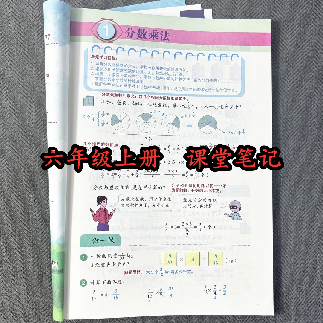 人教版六年级上册数学课堂笔记同步课本教材讲解学霸六年级预习