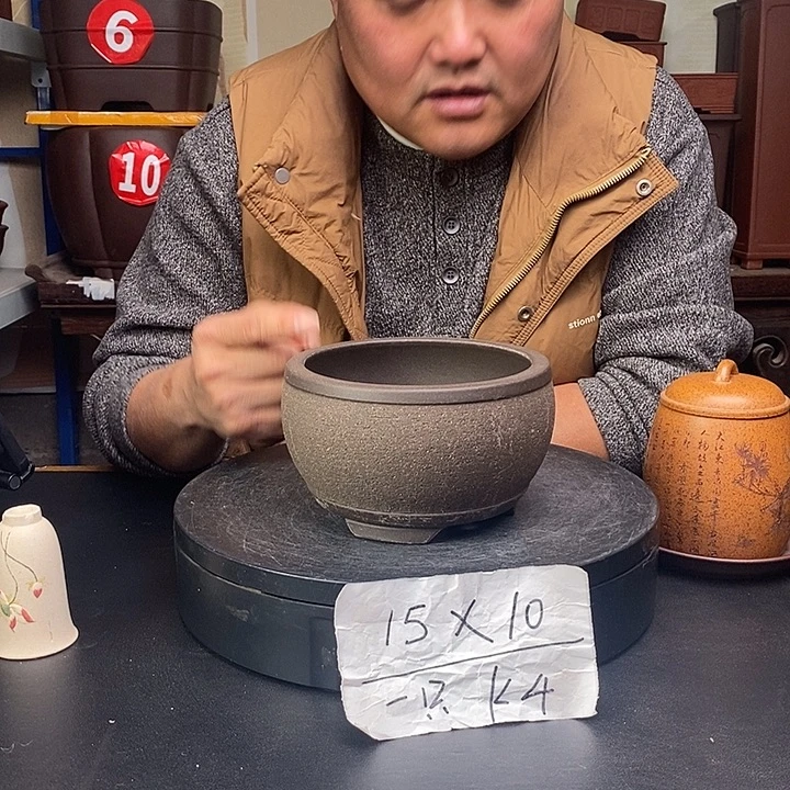 紫砂花盆货号一只K4