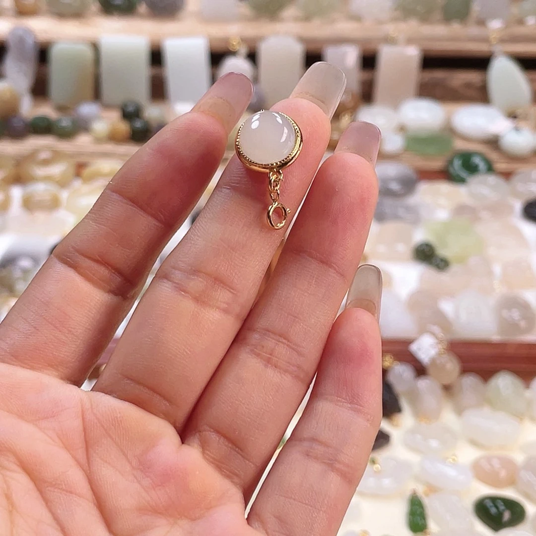 【闪购商品】和田玉银S925镶嵌吊坠(赠链)