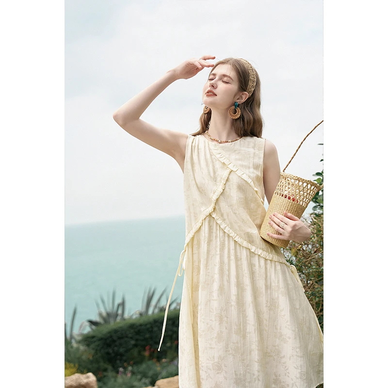 【品牌专柜】谜秀法式无袖背心吊带连衣裙MXD26L1821