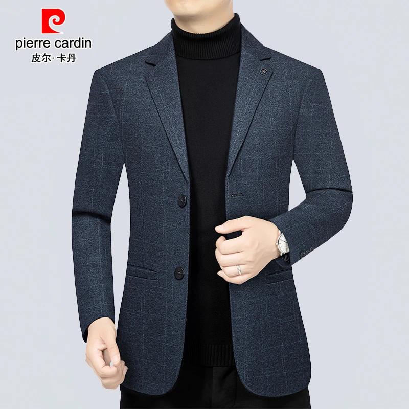 皮尔卡丹休闲西装男薄款通勤休闲西服中青年装夹克外套帅气爸爸装