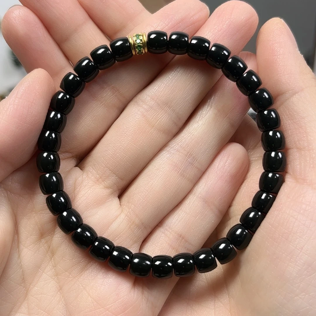 和田玉未镶嵌手串卡6.5直切珠宝级货头