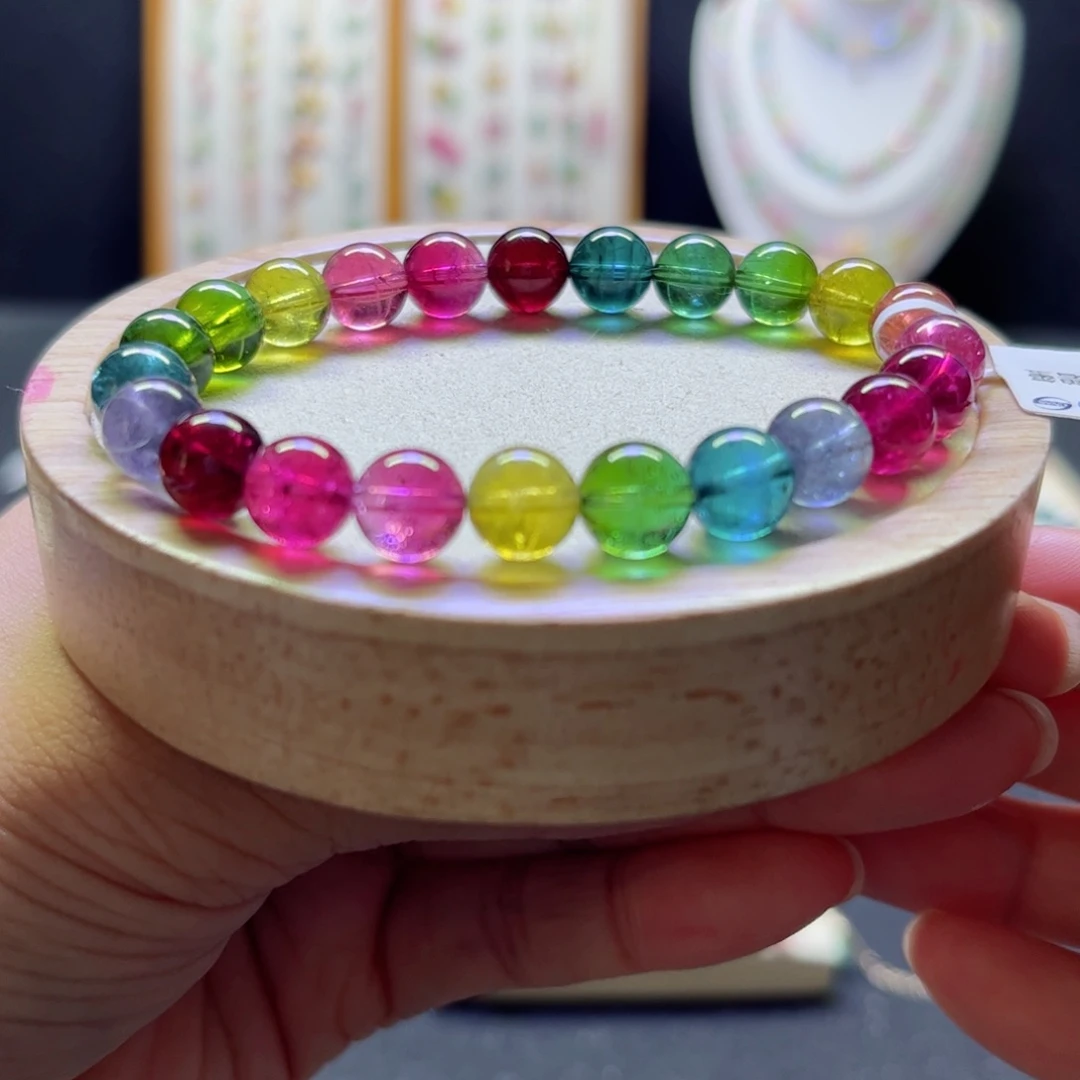 碧玺未镶嵌手链色标8.3mm