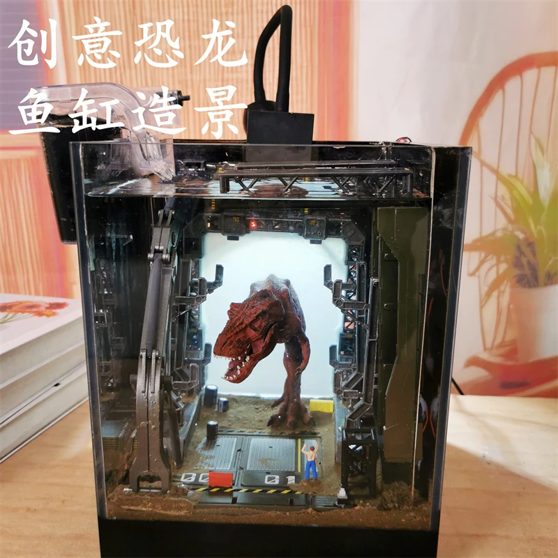 创意桌面小型鱼缸斗鱼金鱼缸造景骨架一体懒人缸免换水超白玻璃缸