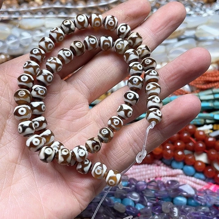 玛瑙/玉髓合金珠宝半成品一条8mm三眼