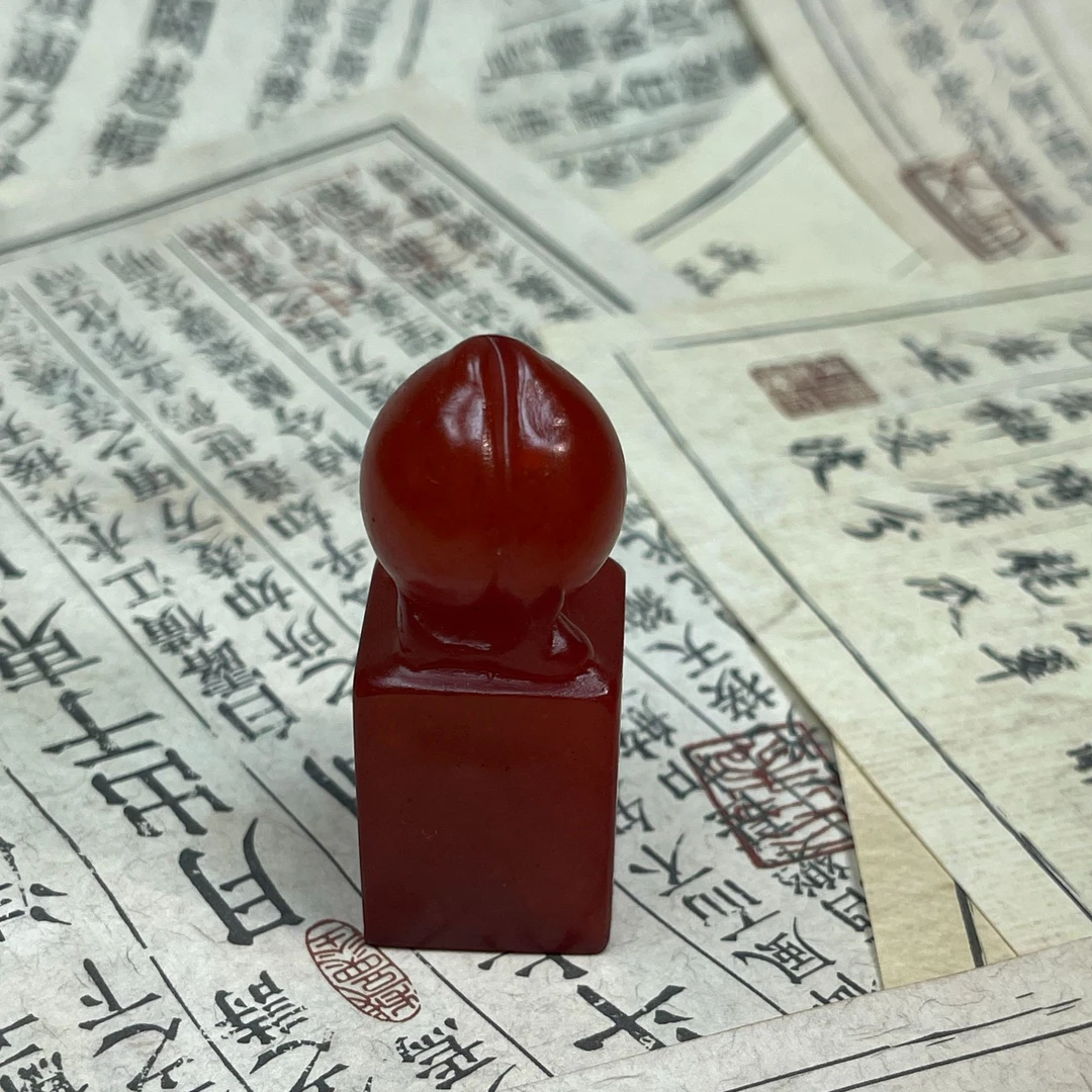 寿山石  红田寿桃 2*2*5