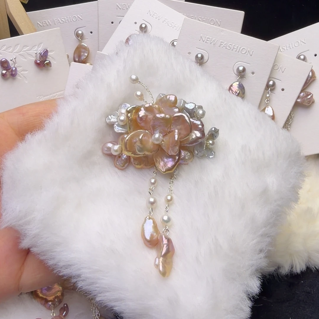 琉璃纯铜合金胸针