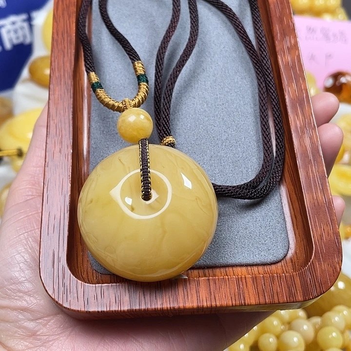 蜜蜡裸石未镶嵌蜜蜡平安扣