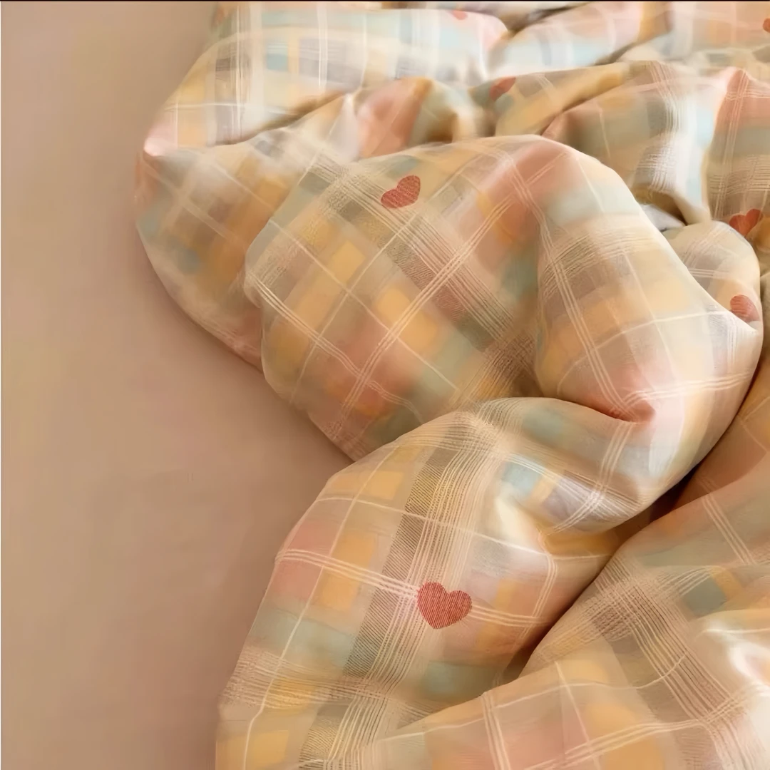 【单人被套】精纺高支斜纹面料150*200被套亲肤透气【甜心格】