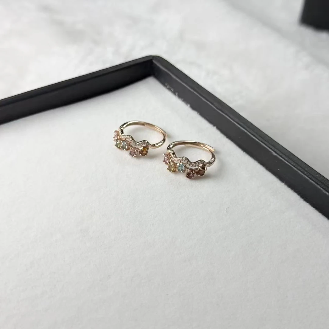 【睿泽赏宝】S925碧玺蛋面戒指 多样性发一/有瑕 4*3*1 KL0200071