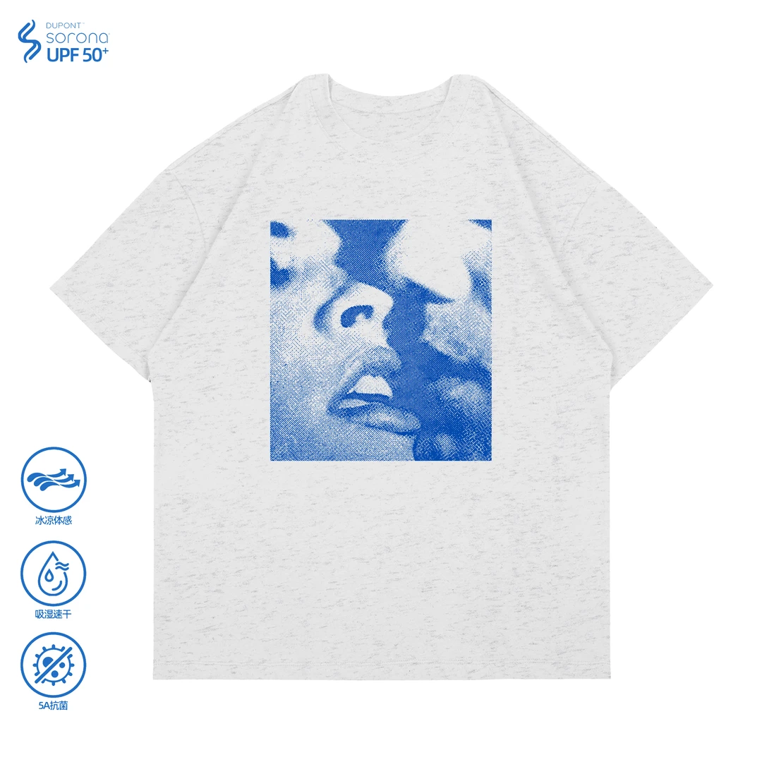 「 吻别」索罗娜凉感260克重磅小领口短袖进口油墨潮流